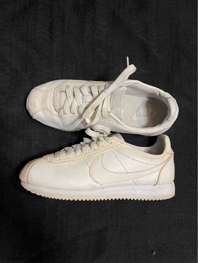 mens nike cortez all white