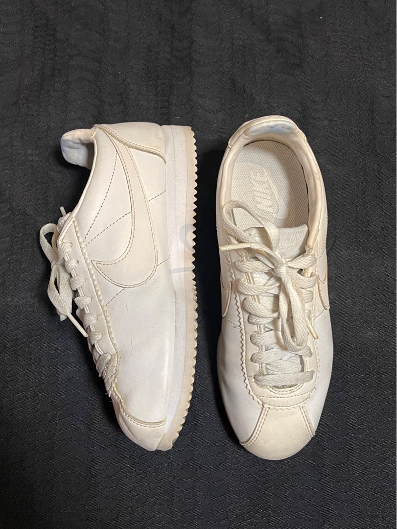 mens nike cortez all white