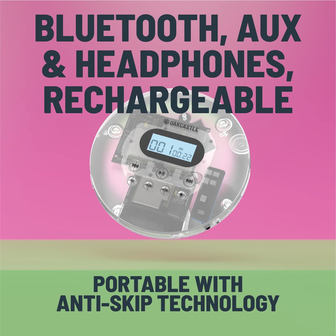 Oakcastle CD Player Portable Rechargeable Portable CD Player With oakcastle-cd-player-portable-rechargeable-portable-cd-player-with