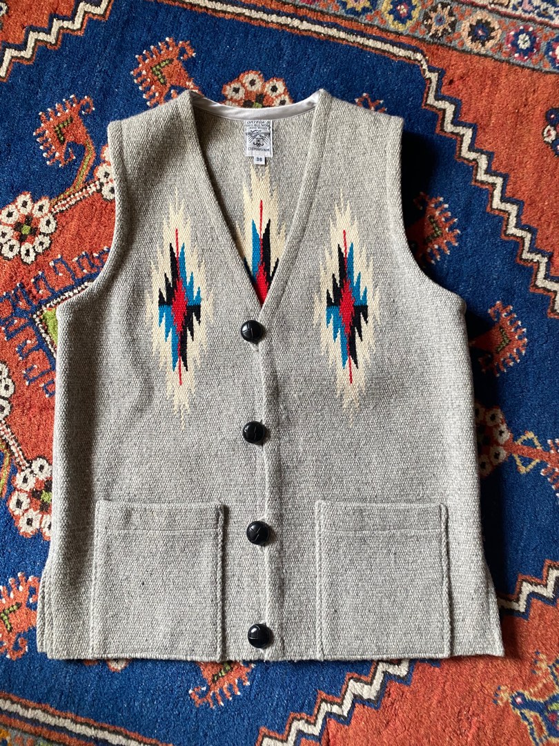 美國製 Ortegas Navajo Chimayo vest 印第安 羊毛毯 背心 36號