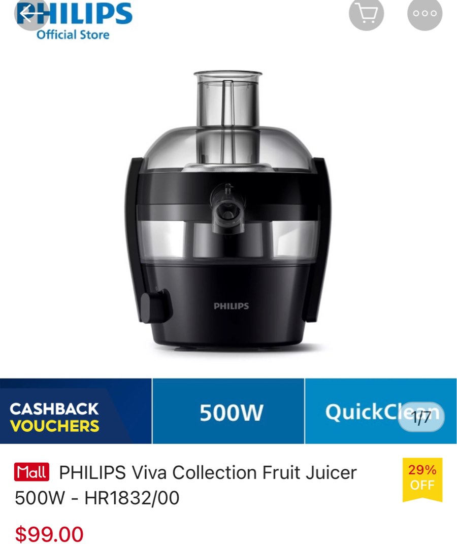 Philips Viva Juicer, TV & Home Appliances, Kitchen Appliances, Juicers