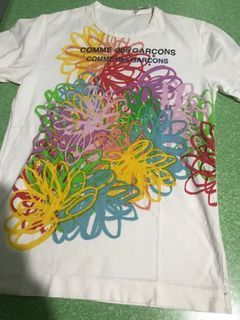 VTG 90’s COMME DES GARCON CDG Floral Crayon Art Shirt