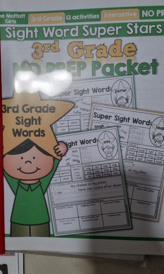 Nursery sight words Practice worksheets, Hobbies & Toys, Books