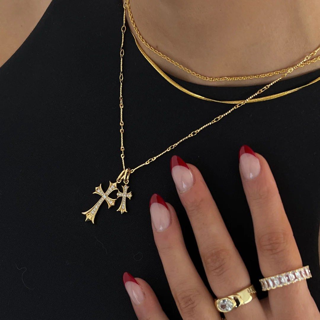 The iconic double cross me necklace #alixearle | alixearle necklace | TikTok