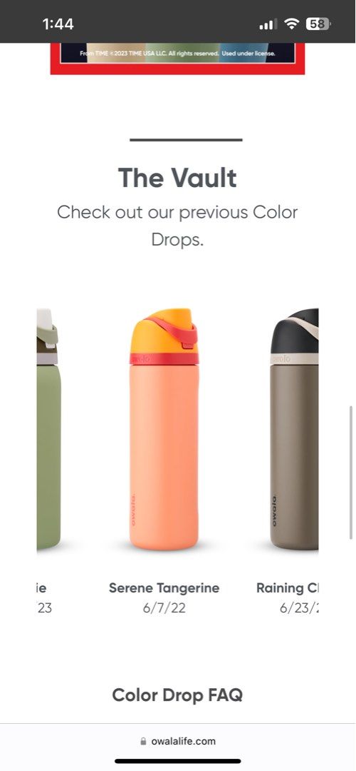 [PREORDER] Rare owala colour drop velvet moon/ serene tangerine