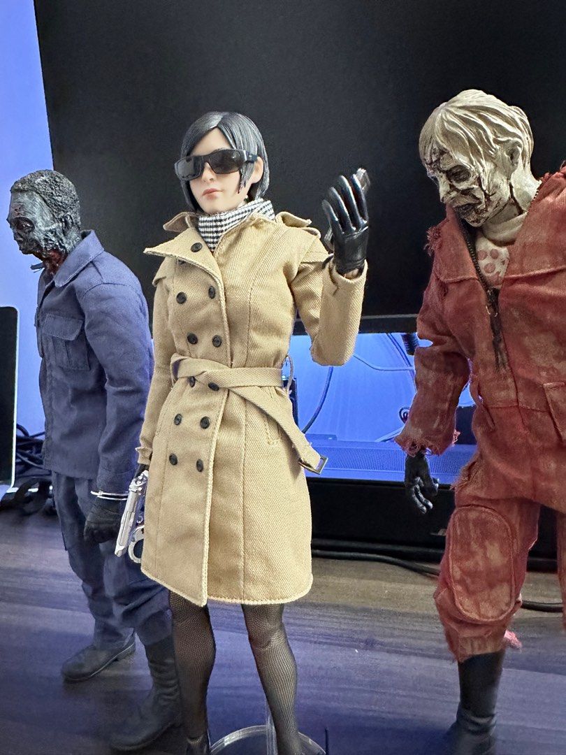 RARE RESIDENT EVIL 2 REMAKE 1 6 scale MTTOYS Ada Wong head with 3RD Party trenchcoat set