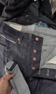 Raw white selvedge denim