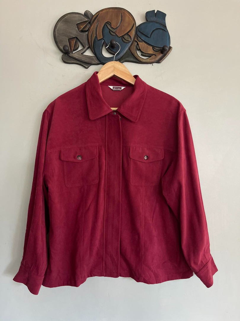 Red Flannel Jacket, Women's Fashion, Coats, Jackets and Outerwear on