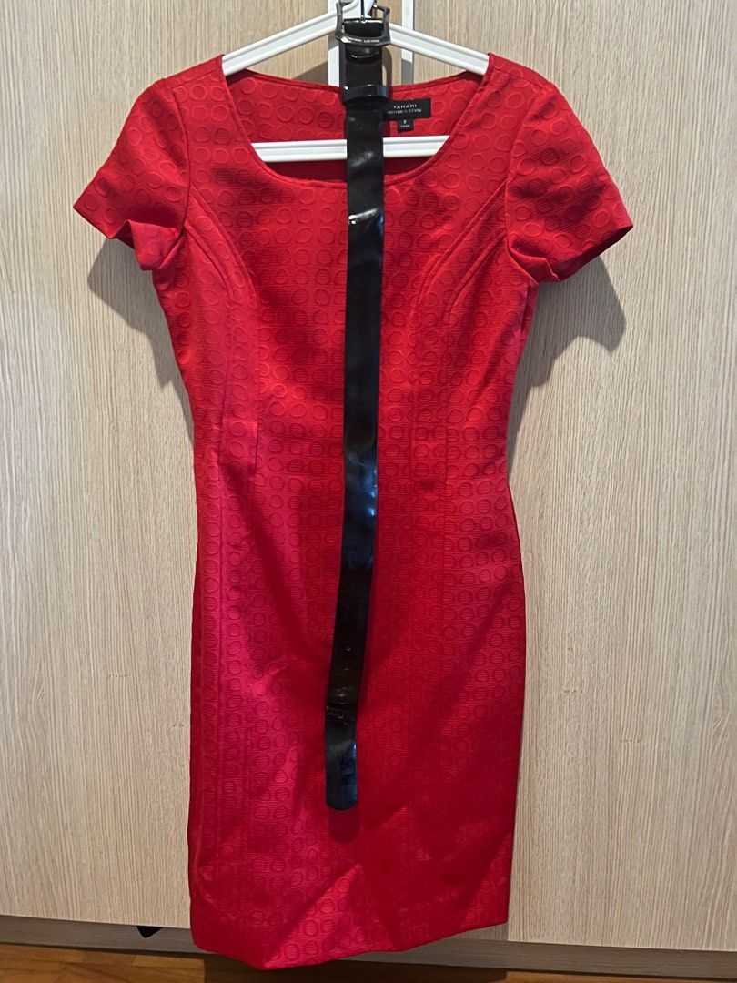 78 Year End SALE RED SALE Authentic Tahari Dress with Belt