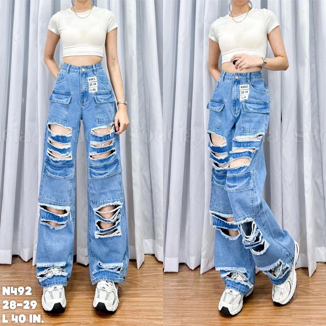 Ripped discount cargo pants