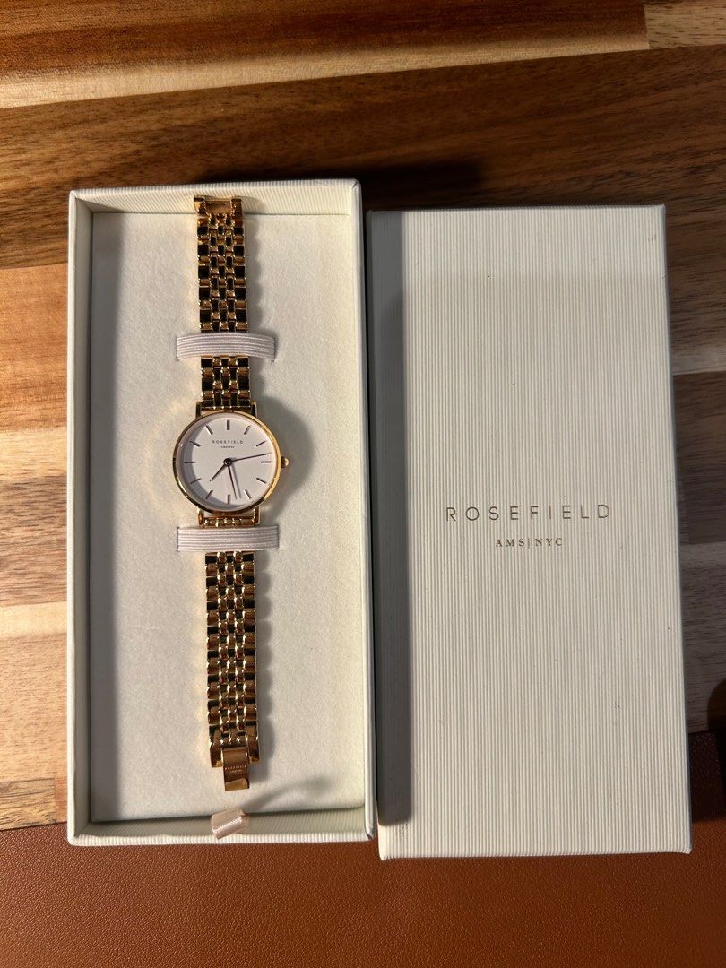Rosefield 26mm Rose Gold Small Edit Watch with Extra Links and Box Water Resistant Women s Fashion Watches Accessories Watches on Carousell