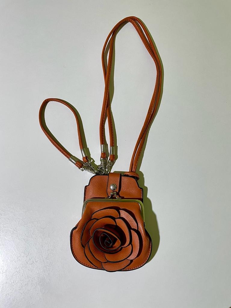 Clearance Sale Rose shaped Purse Mobile Phone Card Carrier with Shoulder Strap