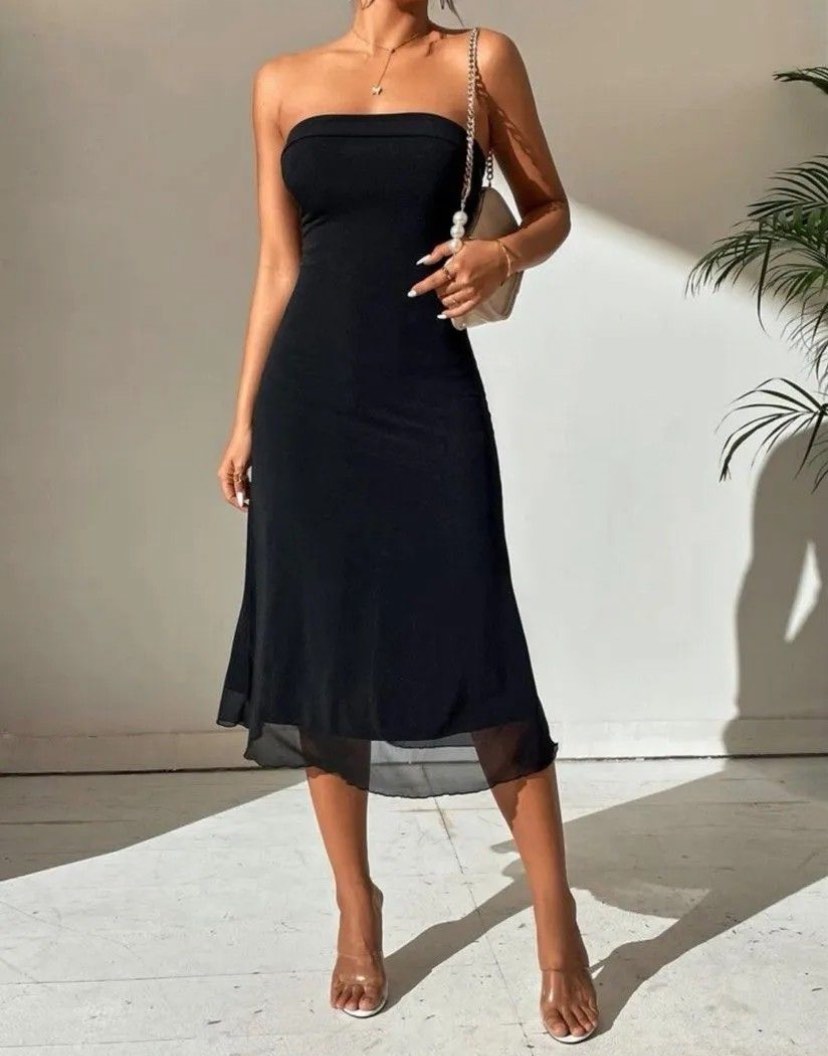 fuchsia bridesmaid dresses Dress Poppy Simple Spaghetti Straps Pleating Long B Size:4 US Designer:Harry Black dress with a
