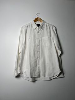 Stussy Basic Logo White Long Sleeve