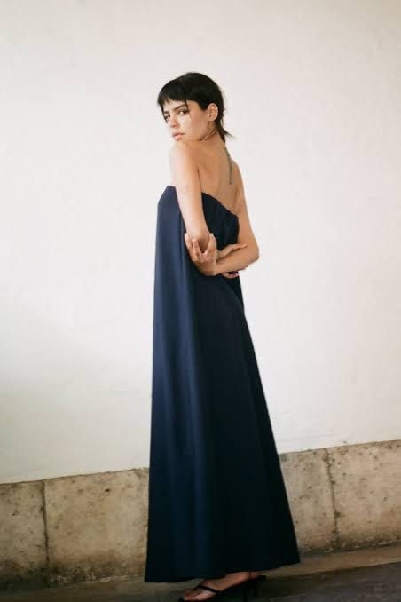 blue tube dress zara Zara Denim Tube Dress Bodycon Tight Mini Dress Royal Blue Size XS NWT