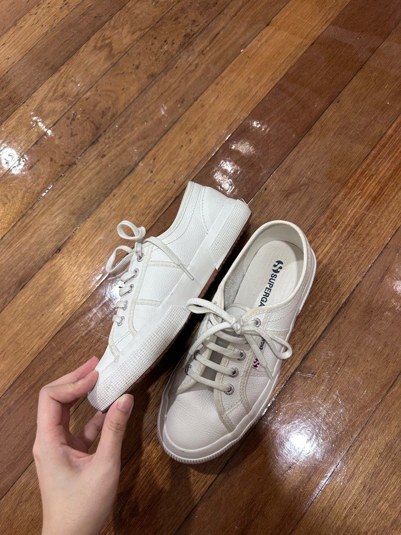 Superga classic white in soft leather Women s Fashion Footwear
