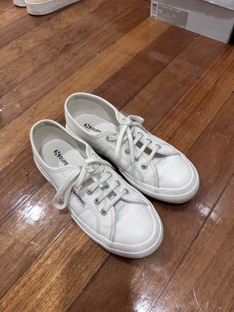 Superga classic white in soft leather Women s Fashion Footwear
