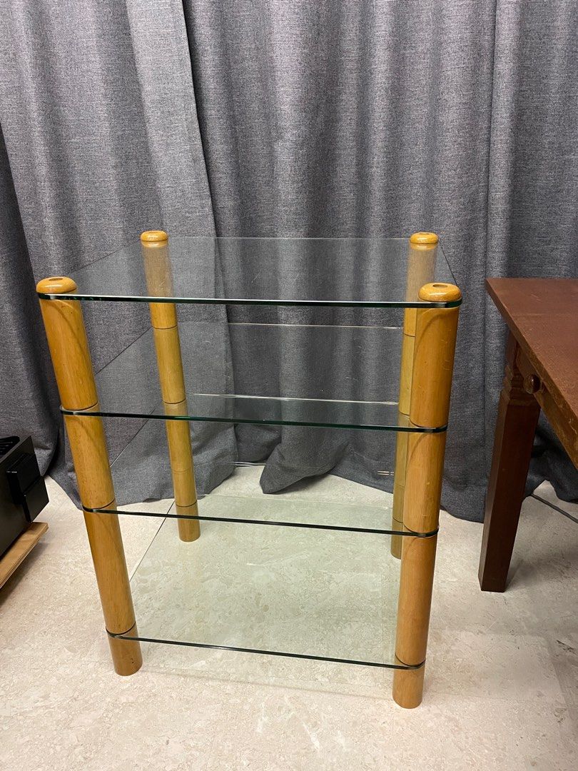 Tempered glass audio rack, Audio, Other Audio Equipment on Carousell