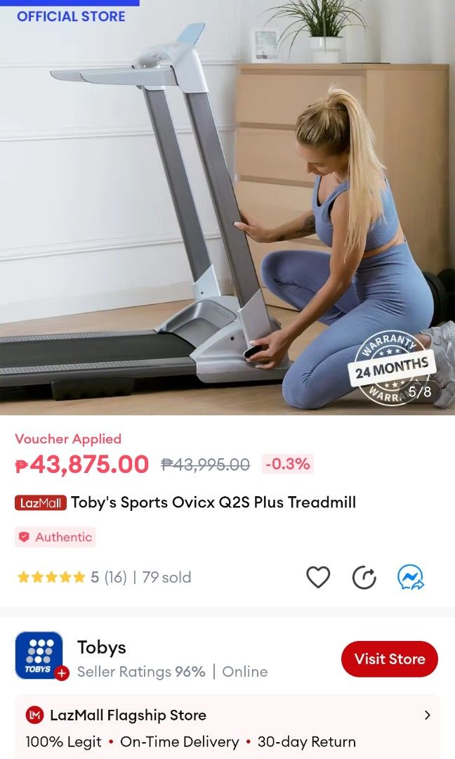 Toby's treadmill on sale