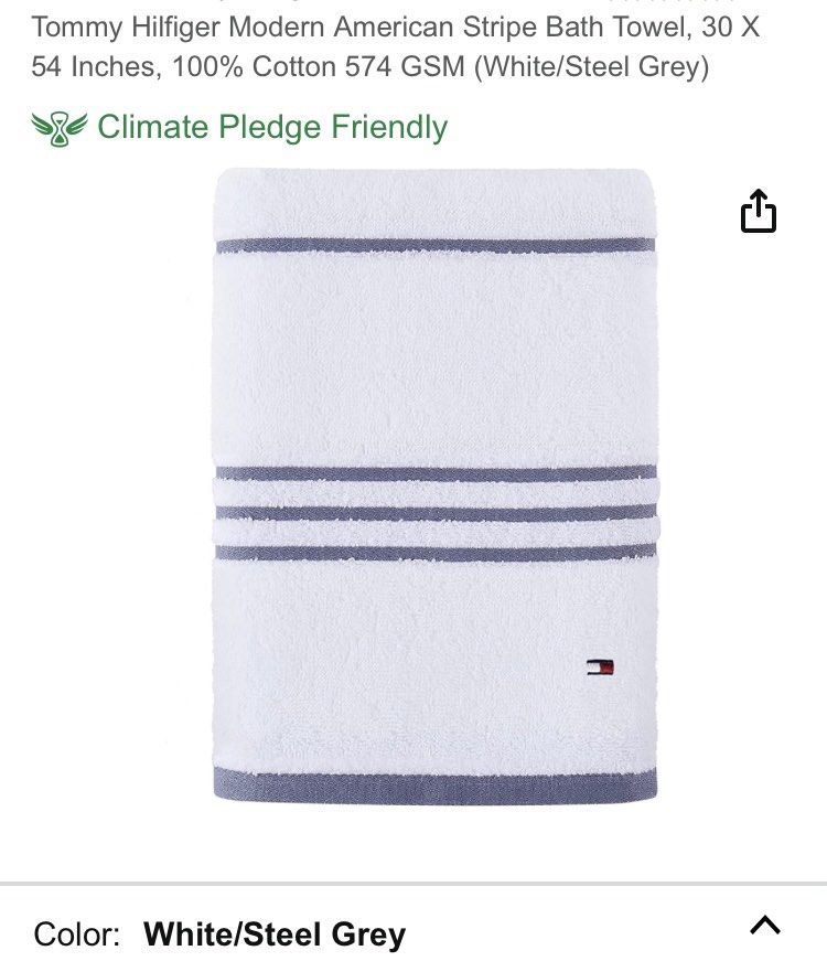  Tommy Hilfiger Modern American Stripe Bath Towel, 30 X