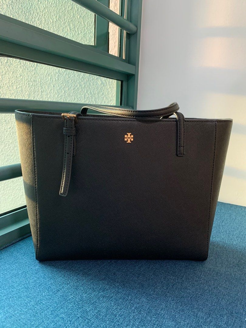 Tory Burch Emerson Small Tote in Black, Luxury, Bags & Wallets on Carousell