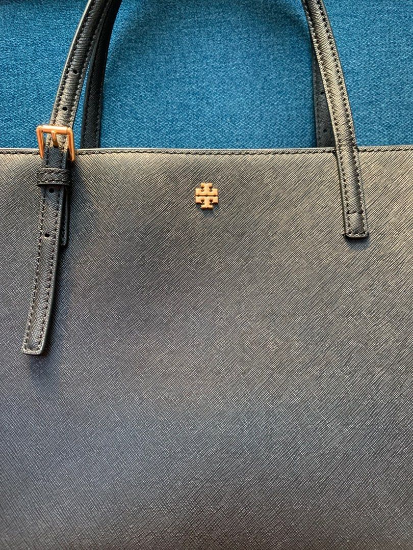 Tory Burch Emerson Small Tote in Black, Luxury, Bags & Wallets on Carousell