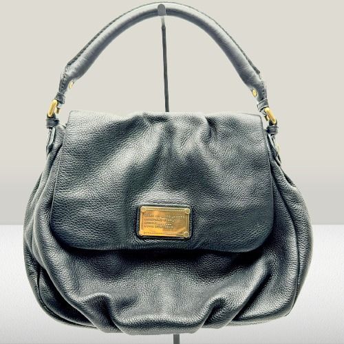 Marc jacobs black leather tote on sale