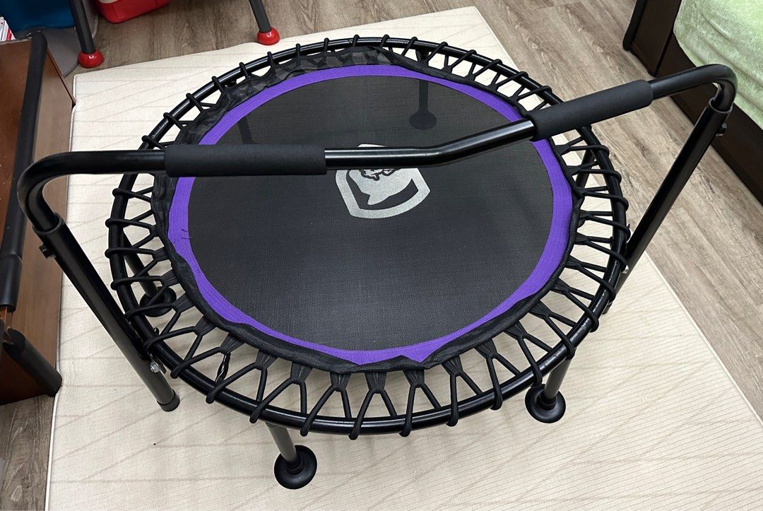 Trampoline for adult and children with bar handle