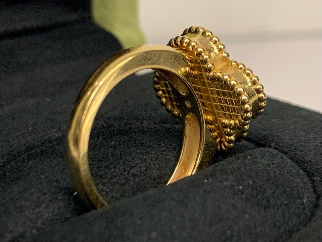 VCA Van Cleef Arpels Vintage Alhambra Ring 18K AU750 Yellow