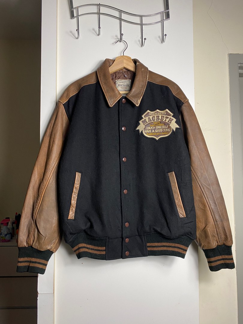 Vintage leather varsity best sale jacket