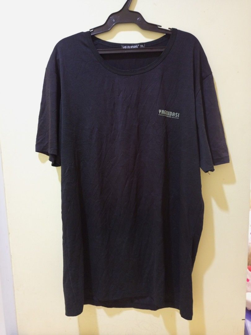 Yaguidasi Fashion Plain Black Tshirt, Men's Fashion, Tops & Sets