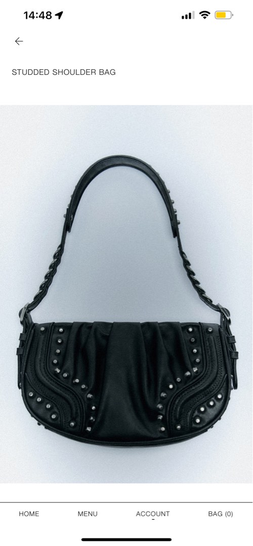 Black studded zara bag deals