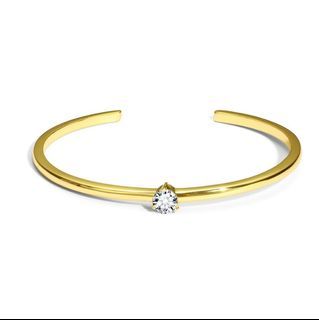 聖誕精品🎁包郵順豐🤩18K 鍍真金閃石珍珠女士開口手鐲 生日禮物 情人禮物  18K Real Gold Plated CZ Diamond Pearl Cuff Bangle Gift