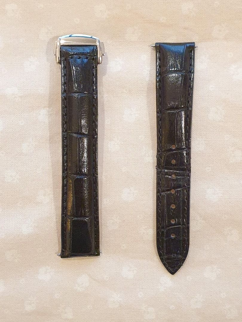 18mm Alligator grain leather strap Omega style clasp included like new