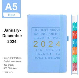 Buy 2024 YEAR at a GLANCE for Hobonichi A5 Cousin in Rain Storm