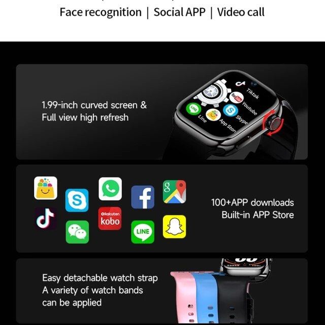 4G Wifi Android Smart Watch Downloadable Apps NFC Face