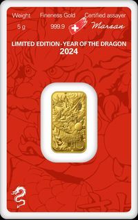 5g Argor-Heraeus 2024 Lunar Dragon 999.9 Gold Bar