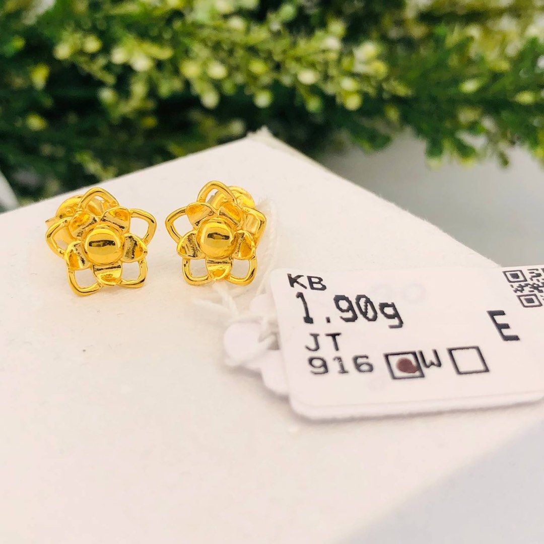 Real gold earrings design shop