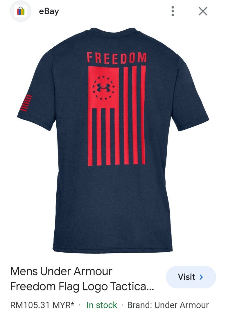 CLEARANCE Mens Under Armour Freedom Flag Logo Tactical T