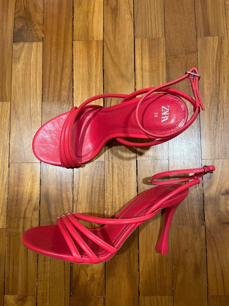 ZARA Hot Pink Strappy Heels***, Women's Fashion, Footwear, Heels