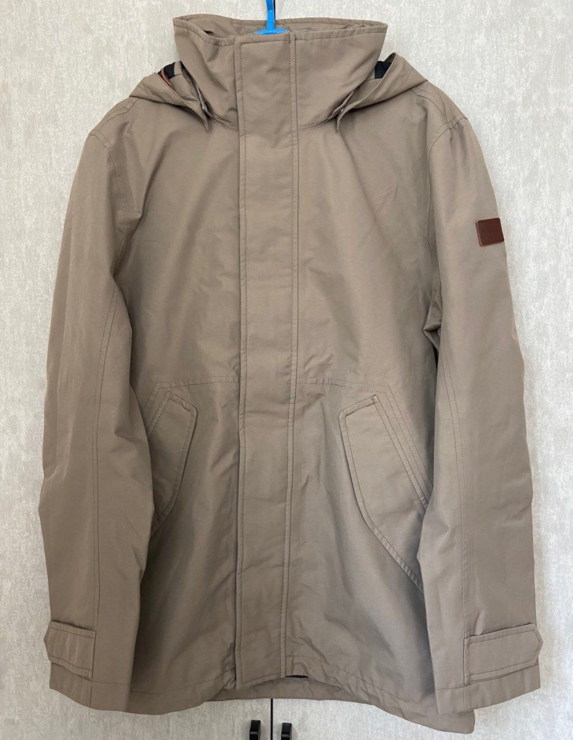 AIGLE GORE-TEX JACKET 防水透氣風褸外套帽可拆卸, 男裝, 外套及戶外