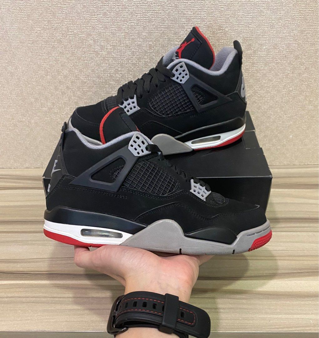 Air Jordan 4 Bred 2019 Uk5 Us5.5 Men s Fashion Footwear