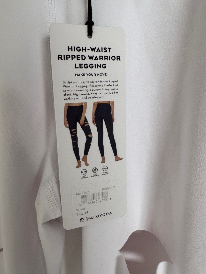 Aloyoga High Waist Ripped Warrior Leggings, Women's Fashion