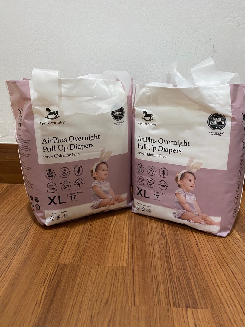 Applecrumby airplus overnight pull up diapers, Babies & Kids, Bathing