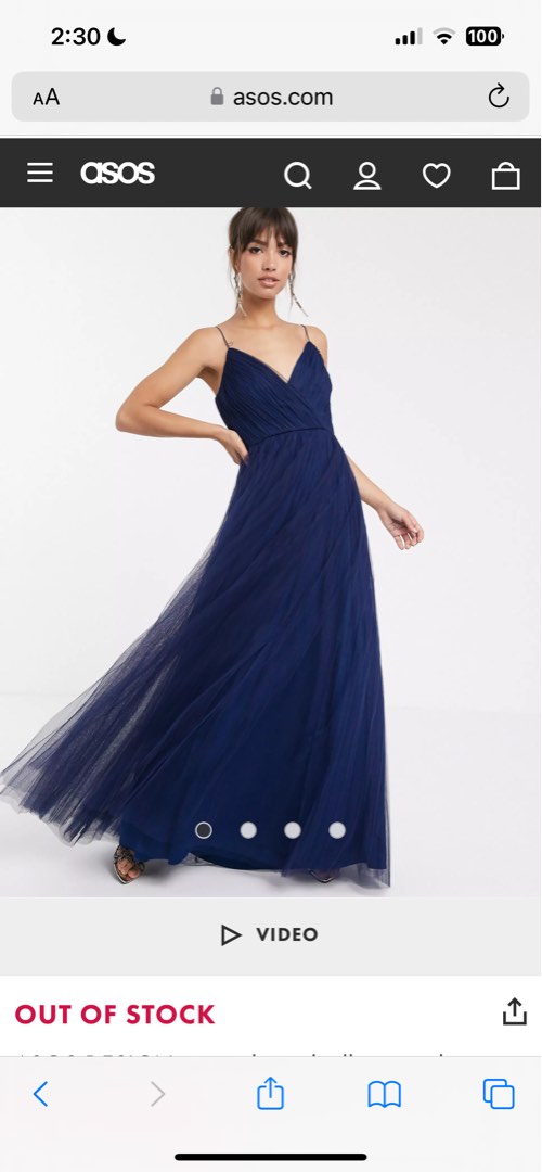 Asos cami pleated tulle maxi dress Women s Fashion Dresses Sets Evening dresses gowns on Carousell