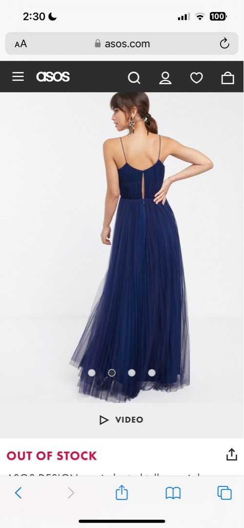 Asos cami pleated tulle maxi dress online