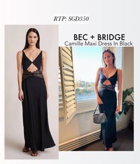 (AU6/8)✨ BEC + BRIDGE Camille black cut out maxi dress