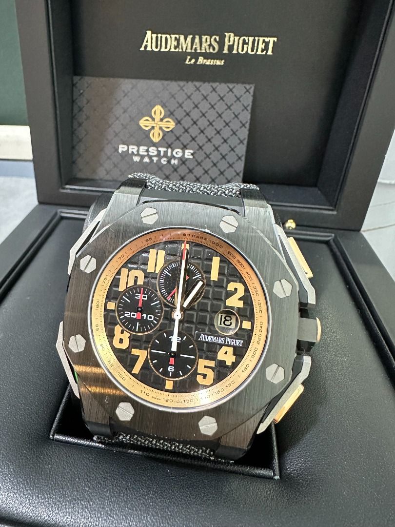 Rose gold limited edition arnold schwarzenegger store 48mm ap royal oak offshore chronograph