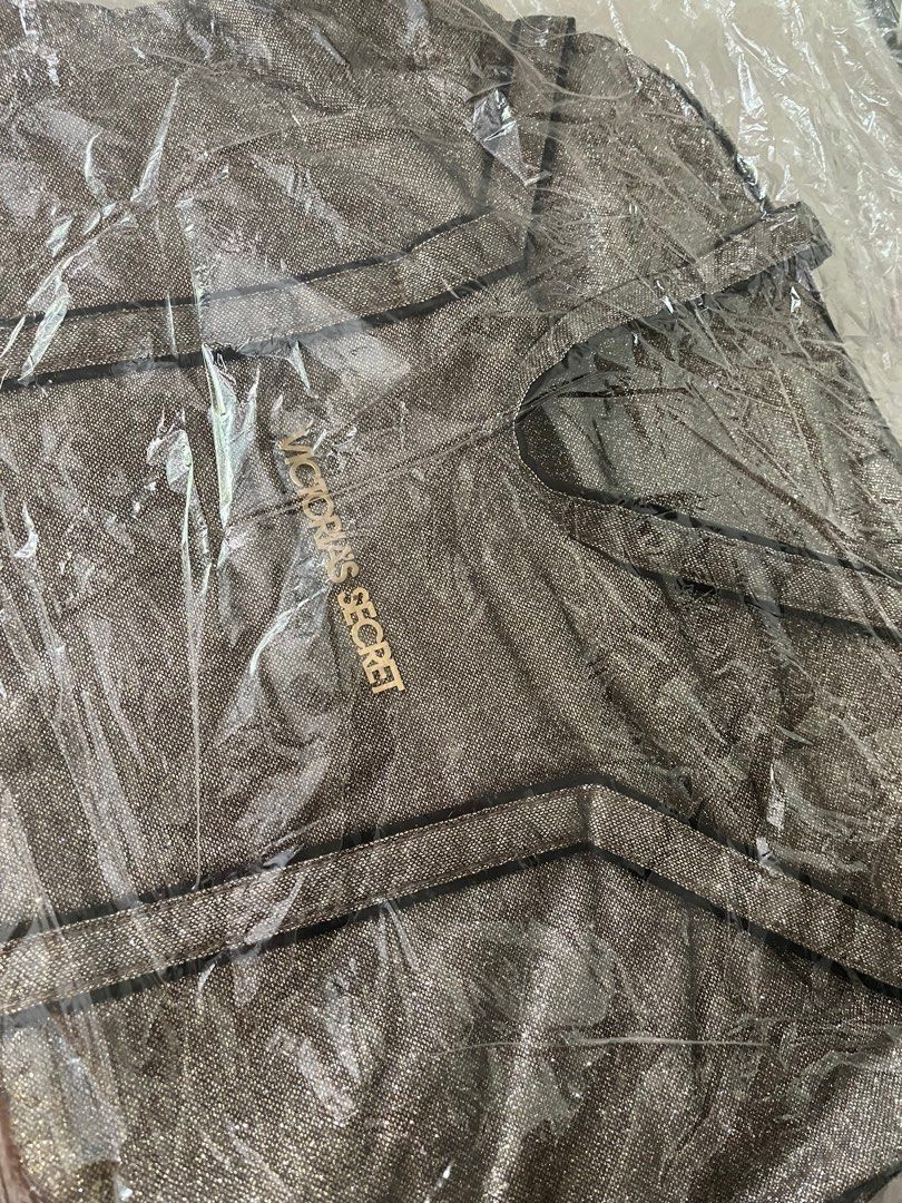 Victoria secret gold glitter tote bag outlet