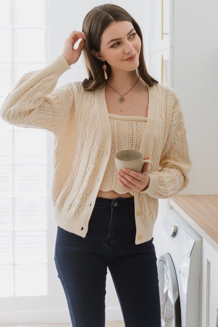 Slouchy button online up cardigan